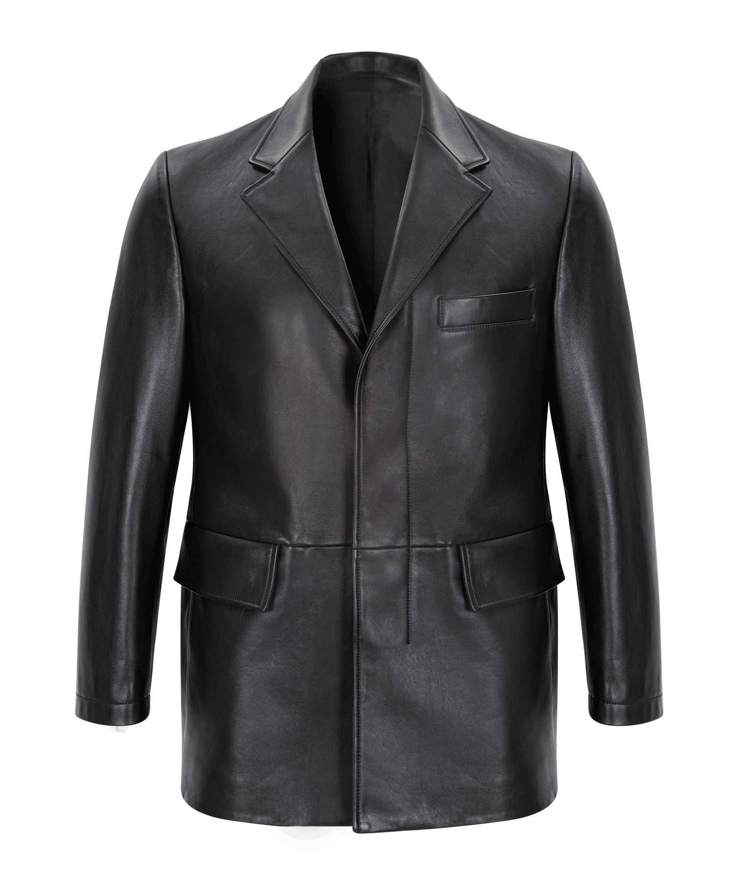Daddy&#039;s two button jacket / Lamb skin (Black)