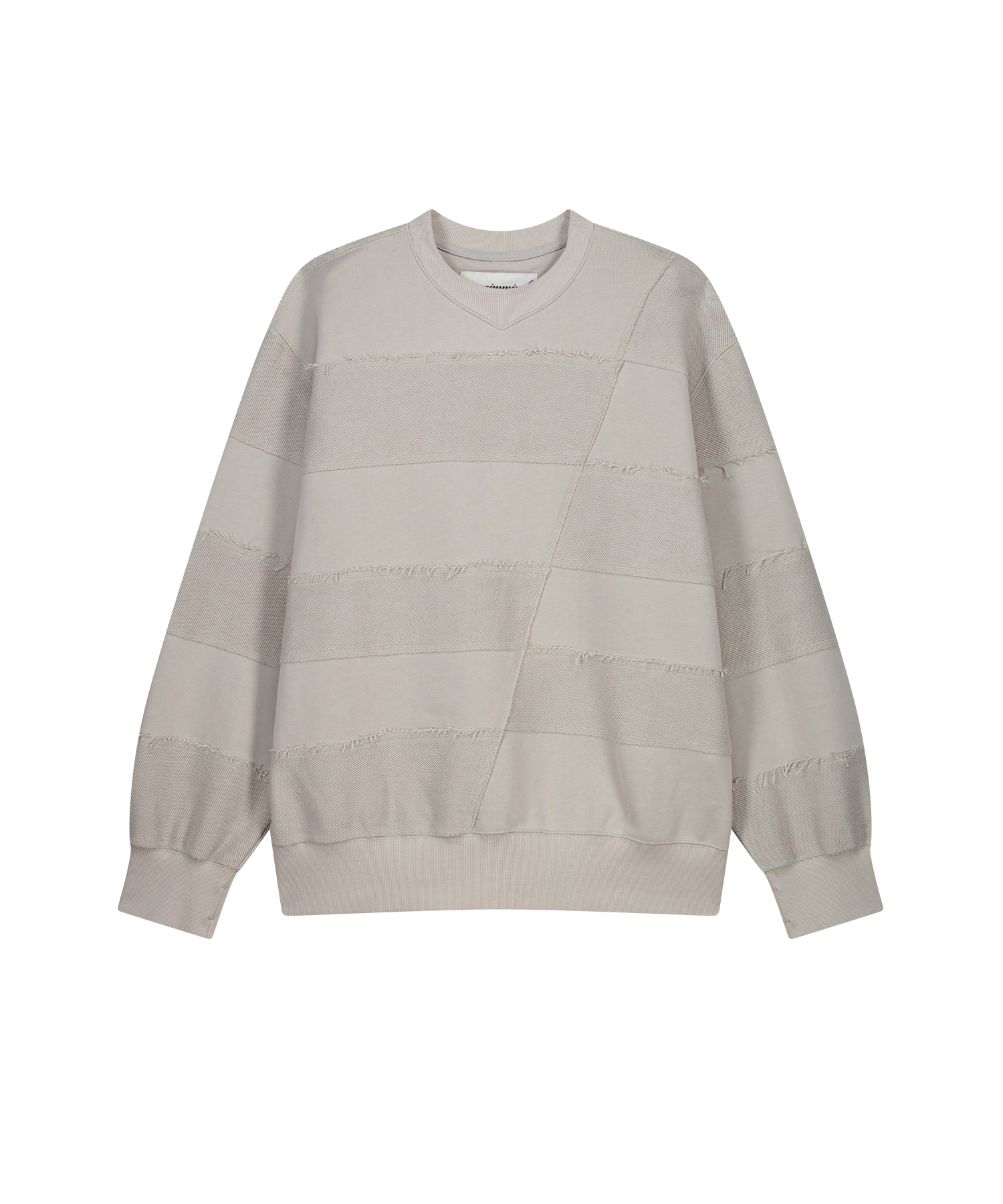 Unbalance Stripe Sweatshirt - Sand Gray