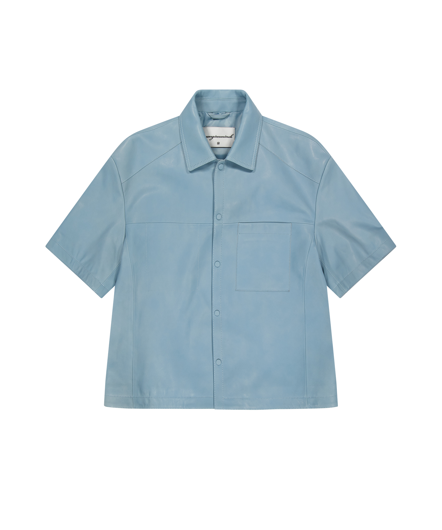 Lamb Skin Short Sleeve Shirt - Sky Blue