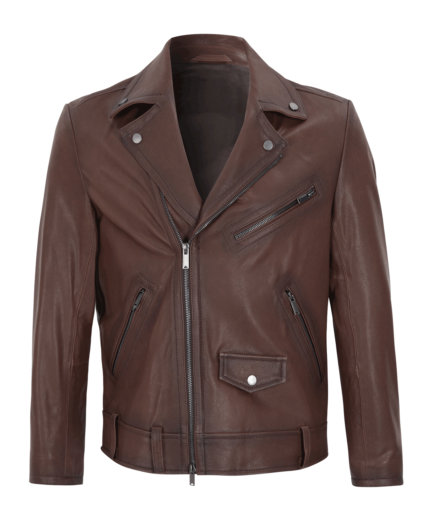 Classic rider jacket / Lamb skin (Brown)